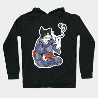 The cat smokes Hoodie